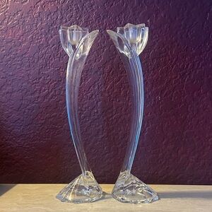 Elegant Mikasa whale crystal Candle Holders